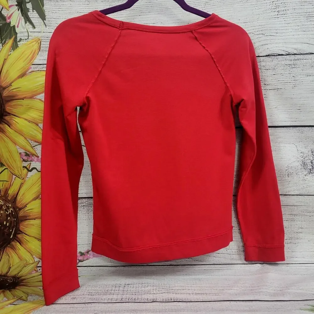Justice Red and Gray Long Sleeve Sequin Top Size 10‎
